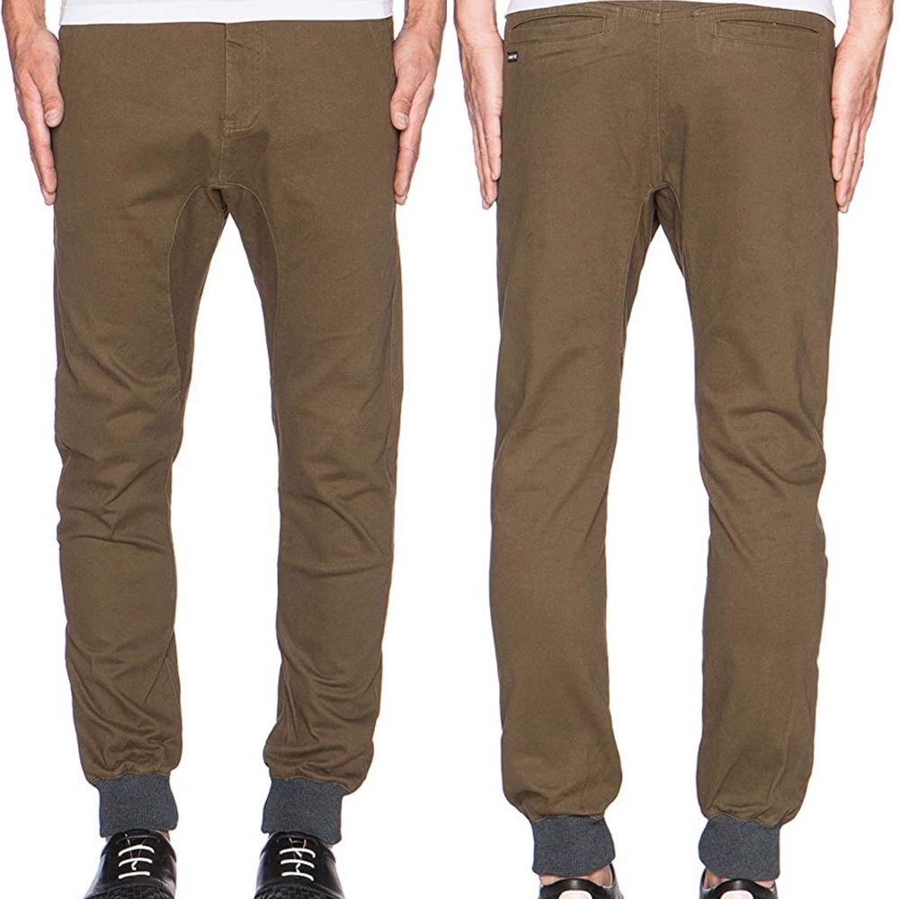 Zanerobe Camel Dynamo Chino Jogger Pant With Knit Cuffs